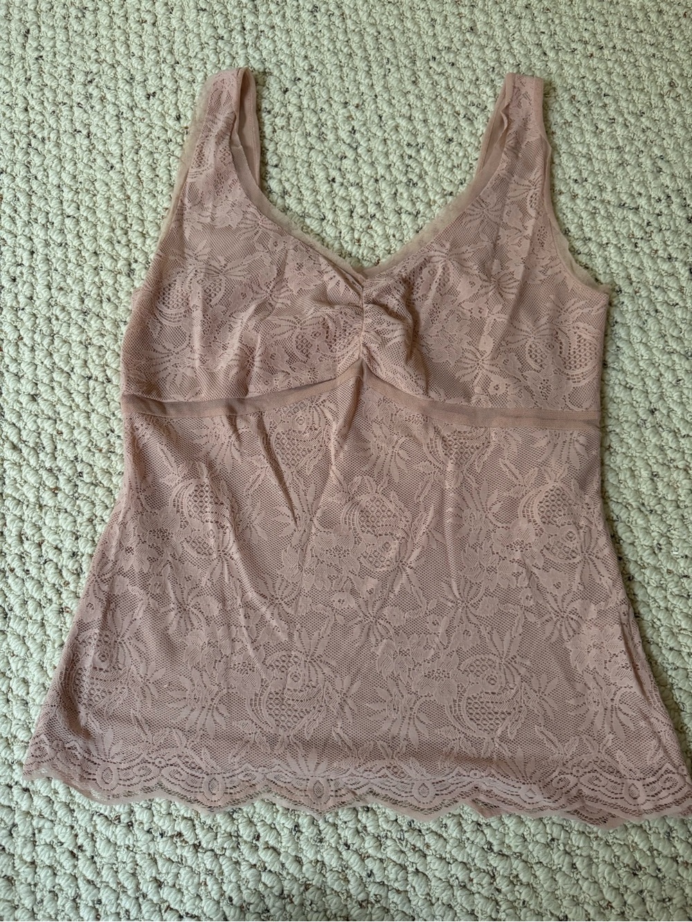 Larsen New York Lace Scoop Neck Tank Top in Dusty Rose